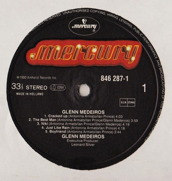 Glenn Medeiros – Glenn Medeiros LP vinyl record, image 3 of 6