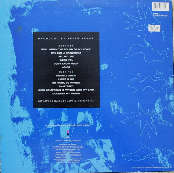 Linda Ronstadt, Aaron Neville – Cry Like A Rainstorm - Howl Like The Wind LP vinyl record, image 2 of 8