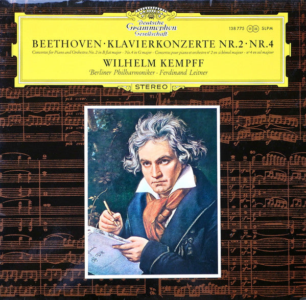 Ludwig van Beethoven, Wilhelm Kempff, Berliner Philharmoniker, Ferdinand Leitner – Klavierkonzerte Nr. 2 • Nr. 4 LP vinyl record, image 1 of 5