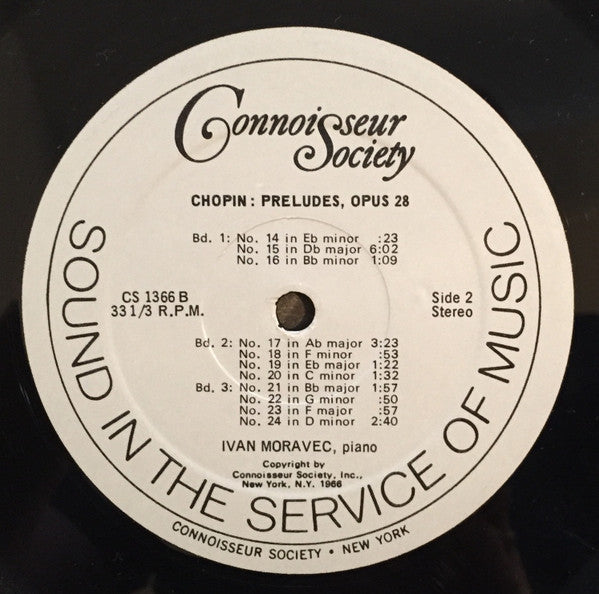 Frédéric Chopin, Ivan Moravec – Preludes Opus 28 LP vinyl record, image 4 of 4