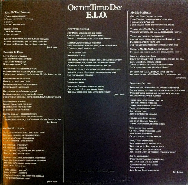 Electric Light Orchestra – On The Third Day LP vinyl record, image 3 of 9
