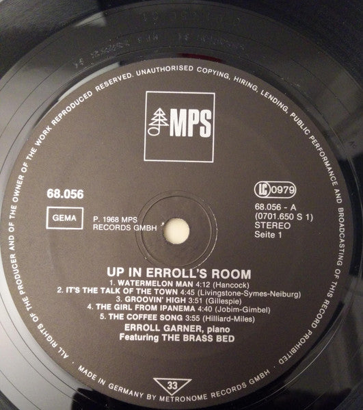 Erroll Garner – Up In Erroll's Room LP vinyl record, image 3 of 4