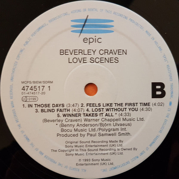 Beverley Craven – Love Scenes LP vinyl record, image 4 of 7