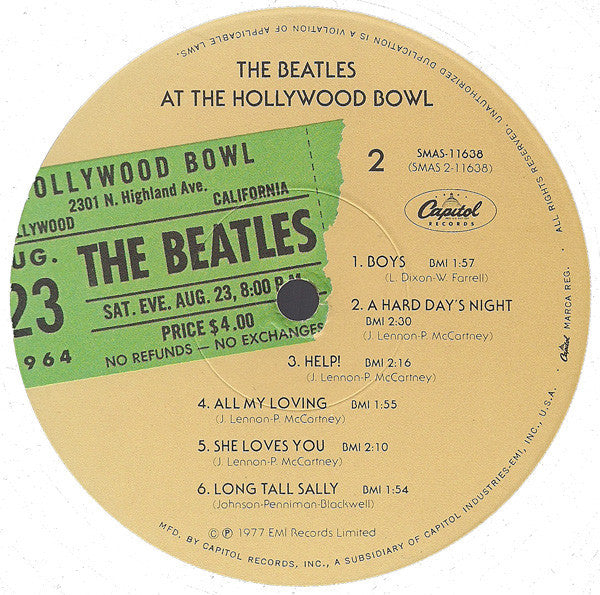 The Beatles – The Beatles At The Hollywood Bowl LP vinyl record, image 5 of 7