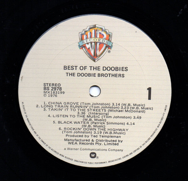 The Doobie Brothers – Best Of The Doobies LP vinyl record, image 3 of 4