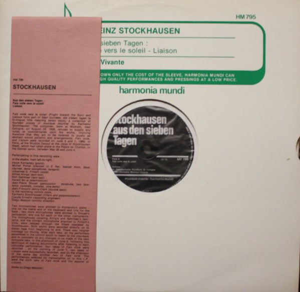 Karlheinz Stockhausen, Ensemble Musique Vivante – Aus Den Sieben Tagen LP vinyl record, image 5 of 5