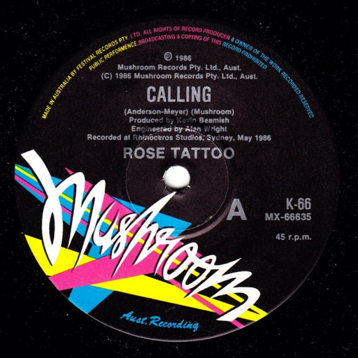 Rose Tattoo – Calling 7" vinyl record, image 1 of 2