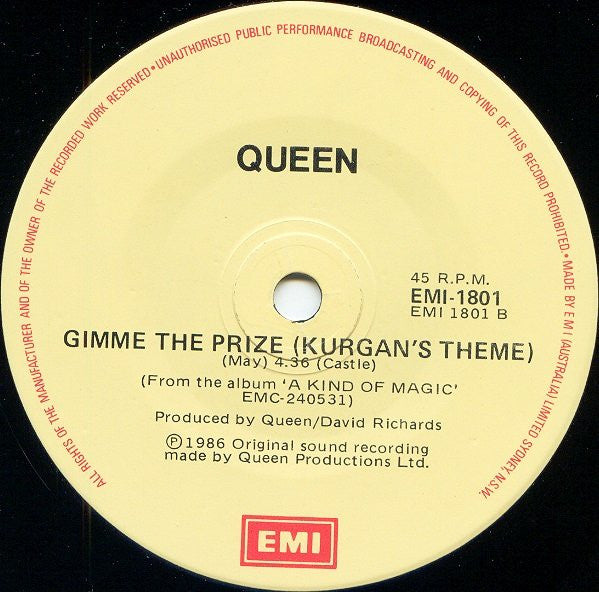 Queen – Princes Of The Universe 7" vinyl record, image 4 of 4