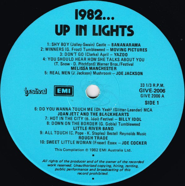 Various – 1982 Up In Lights LP vinyl record, image 3 of 6