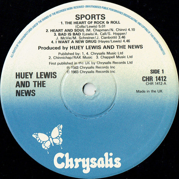 Huey Lewis & The News – Sports LP vinyl record, image 5 of 6