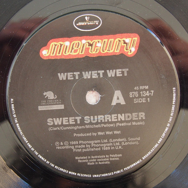 Wet Wet Wet – Sweet Surrender 7" vinyl record, image 3 of 4