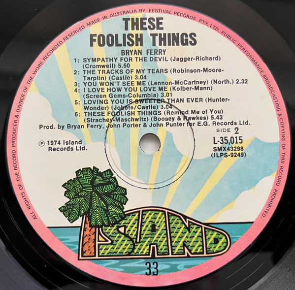 Bryan Ferry – These Foolish Things LP vinyl record, image 4 of 4