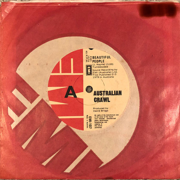Australian Crawl – Beautiful People 7" vinyl record, image 3 of 4