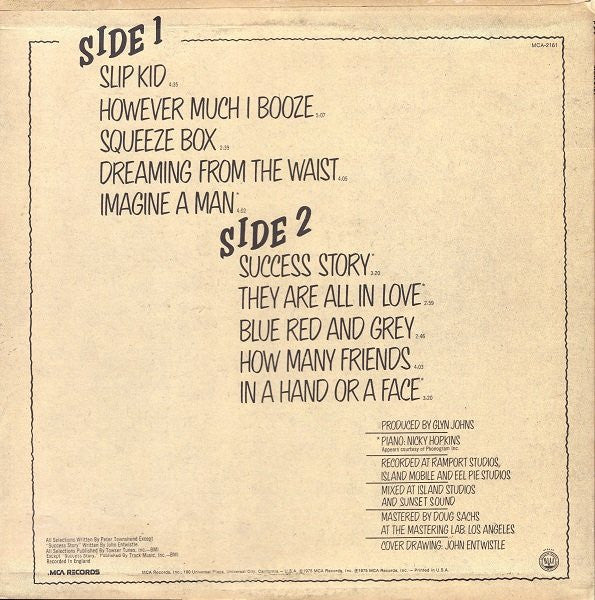 The Who – The Who By Numbers LP vinyl record, image 2 of 4