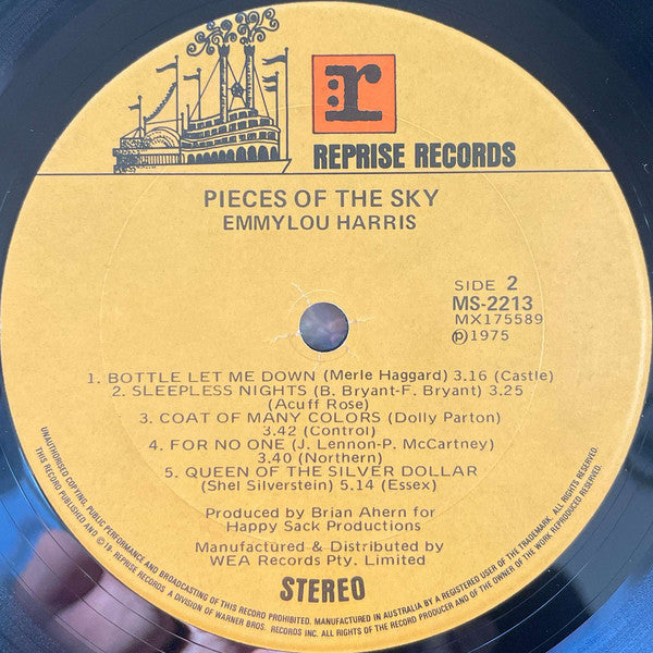 Emmylou Harris – Pieces Of The Sky LP vinyl record, image 4 of 5