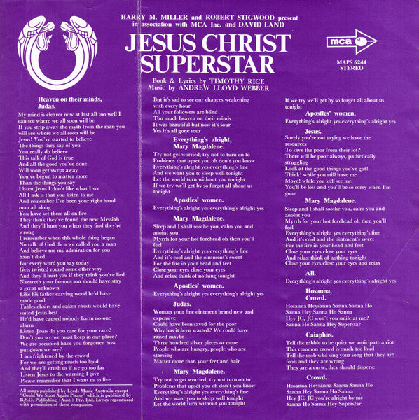 Jesus Christ Superstar - 1972 Australian Cast – Jesus Christ Superstar (Original Australian Cast Recording) LP vinyl record, image 6 of 10