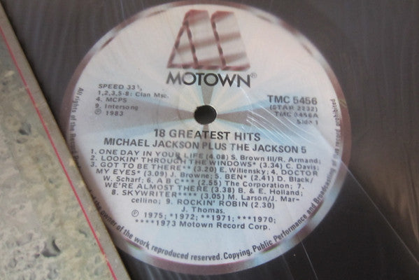 Michael Jackson, The Jackson 5 – 18 Greatest Hits LP vinyl record, image 2 of 3