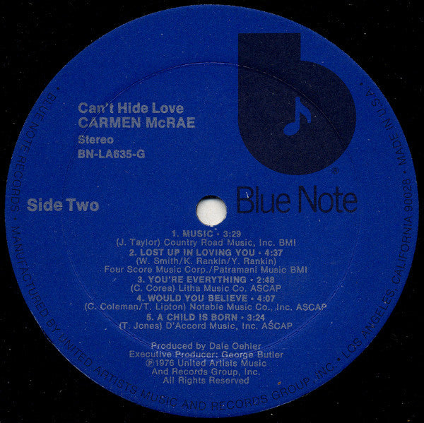 Carmen McRae – Can't Hide Love LP vinyl record, image 4 of 4