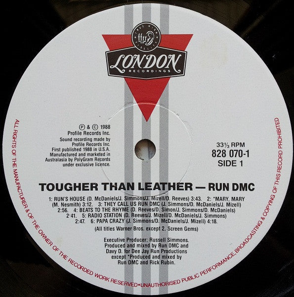 Run-DMC – Tougher Than Leather LP vinyl record, image 3 of 4