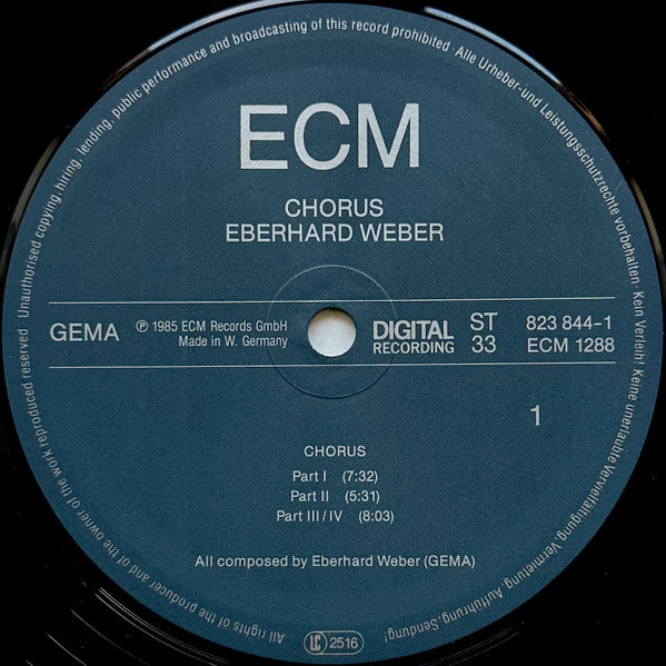 Eberhard Weber – Chorus LP vinyl record, image 3 of 4