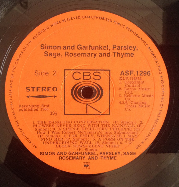 Simon & Garfunkel – Parsley, Sage, Rosemary And Thyme LP vinyl record, image 4 of 5