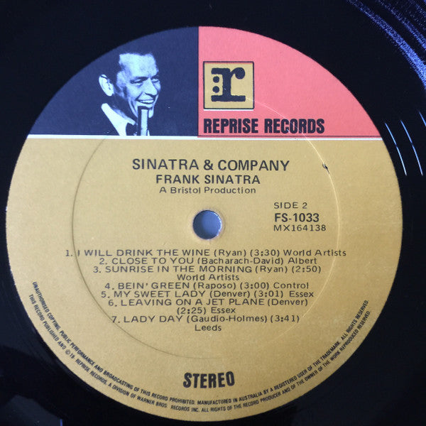 Frank Sinatra – Sinatra & Company LP vinyl record, image 4 of 4