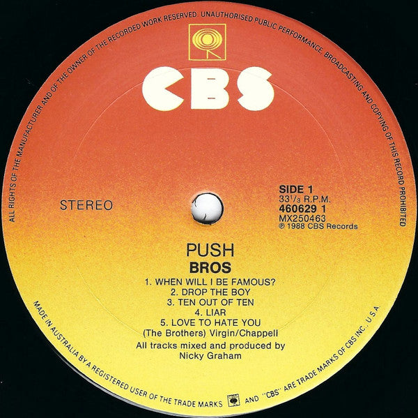 Bros – Push LP vinyl record, image 3 of 8