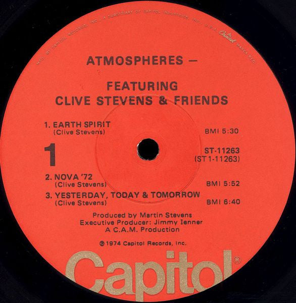 Atmospheres, Clive Stevens & Friends – Atmospheres Featuring Clive Stevens & Friends LP vinyl record, image 3 of 4