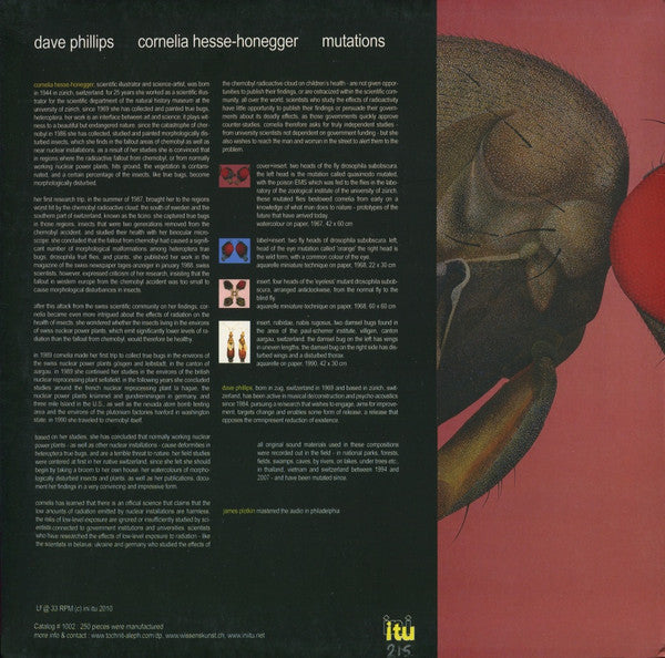 Dave Phillips, Cornelia Hesse-Honegger – Mutations LP vinyl record, image 2 of 6