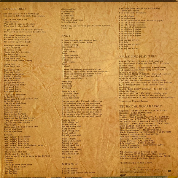 Frank Zappa, The Mothers – One Size Fits All LP vinyl record, image 3 of 10