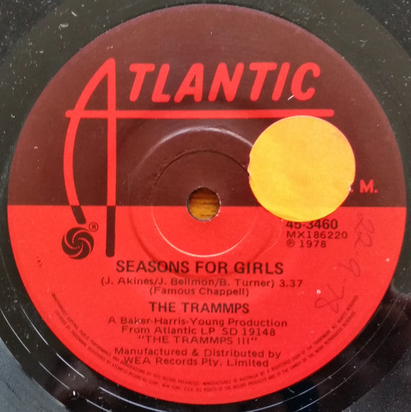 The Trammps – Body Contact Contract / Seasons For Girls 7" vinyl record, image 2 of 2