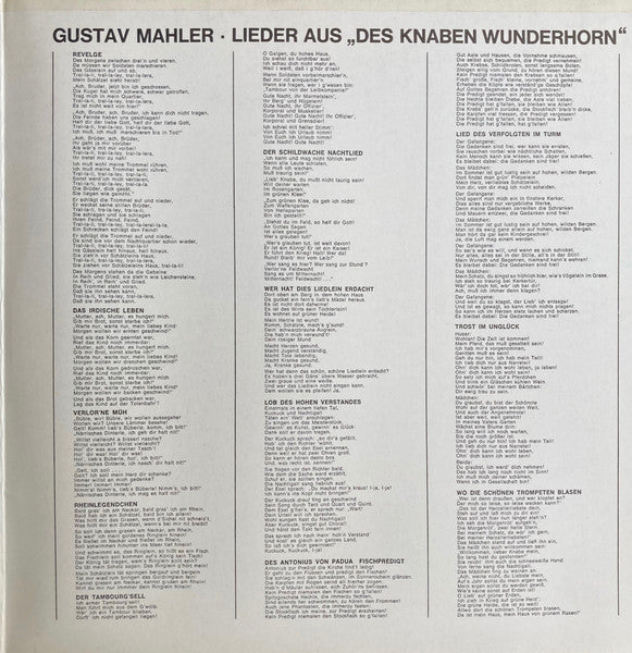 Gustav Mahler, Elisabeth Schwarzkopf, Dietrich Fischer-Dieskau, George Szell, London Symphony Orchestra – Lieder Aus Des Knaben Wunderhorn LP vinyl record, image 3 of 6