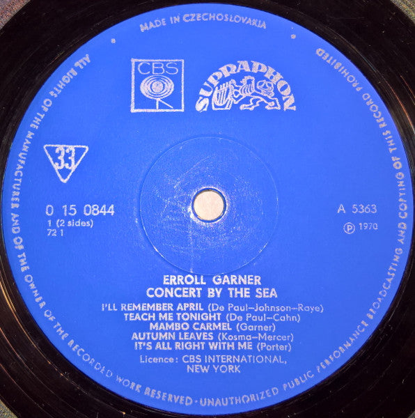 Erroll Garner – Concert By The Sea LP vinyl record, image 3 of 4