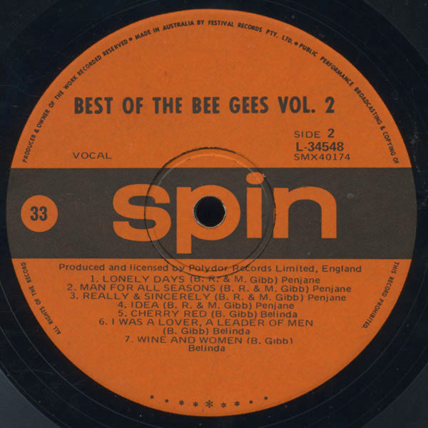 Bee Gees – Best Of The Bee Gees Vol. 2 LP vinyl record, image 4 of 4