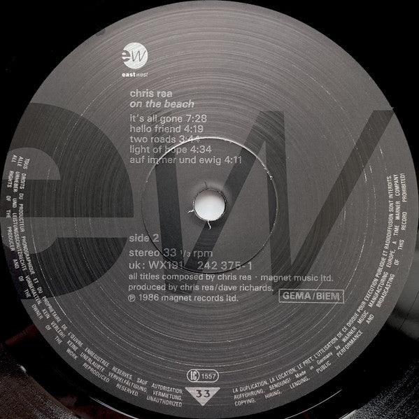Chris Rea – On The Beach LP vinyl record, image 4 of 7