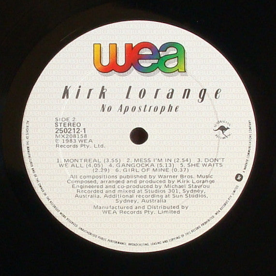 Kirk Lorange – No Apostrophe LP vinyl record, image 7 of 7