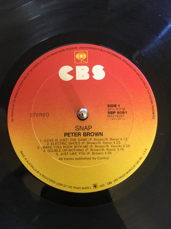 Peter Brown – Snap LP vinyl record, image 1 of 3