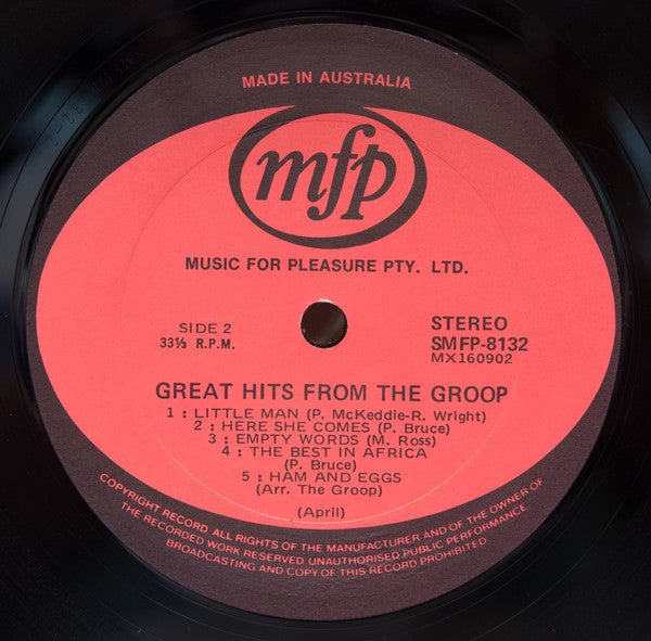 The Groop – Great Hits From The Groop LP vinyl record, image 4 of 4