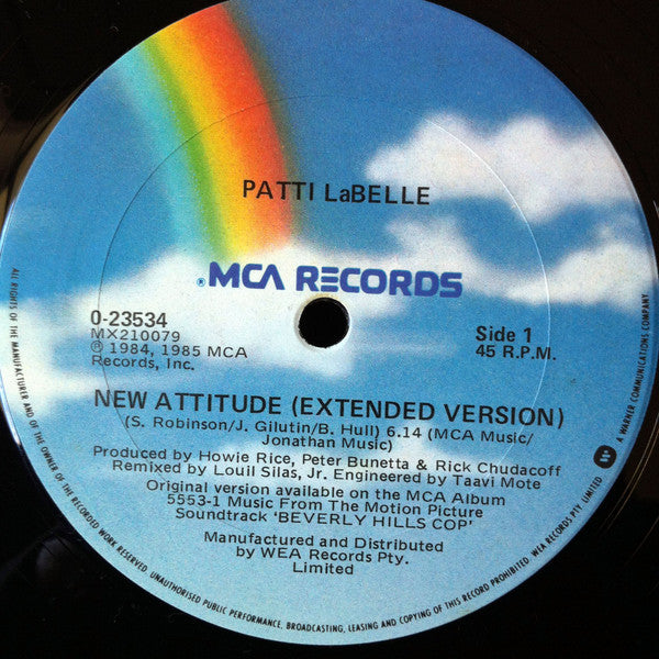 Patti LaBelle, Harold Faltermeyer – New Attitude / Axel F 12" vinyl record, image 3 of 4