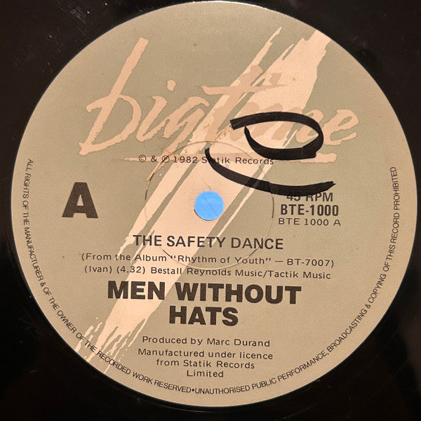 Men Without Hats – The Safety Dance 12" vinyl record, image 2 of 3