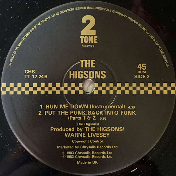 The Higsons – Run Me Down 12" vinyl record, image 4 of 4