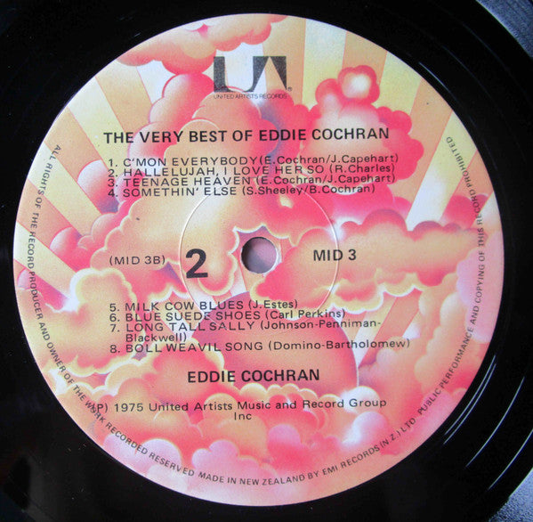Eddie Cochran – The Very Best Of Eddie Cochran LP vinyl record, image 4 of 4