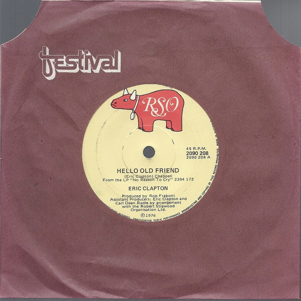Eric Clapton – Hello Old Friend / All Our Pastimes 7" vinyl record, image 1 of 3