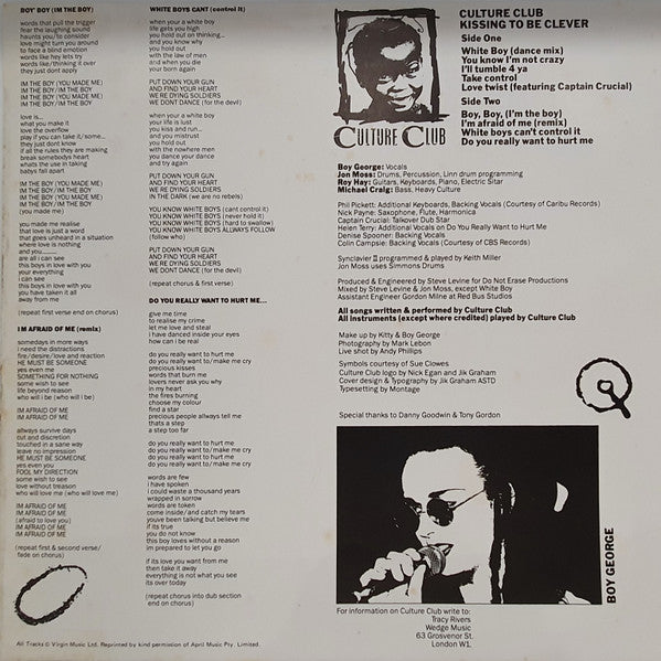 Culture Club – Kissing To Be Clever LP vinyl record, image 4 of 6