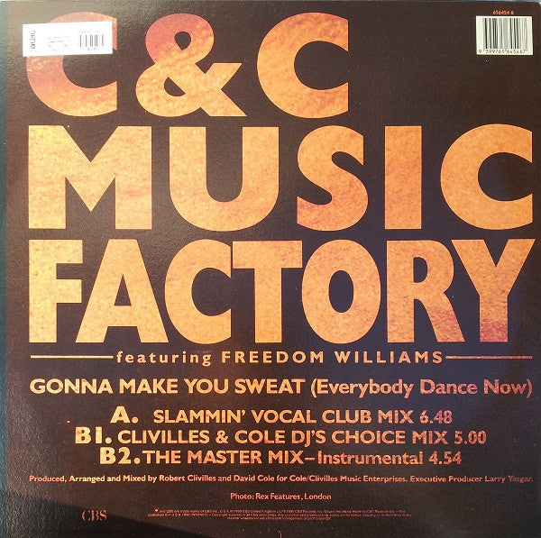 C + C Music Factory, Freedom Williams – Gonna Make You Sweat (Everybody Dance Now) 12" vinyl record, image 2 of 4