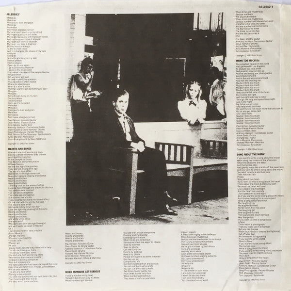 Paul Simon – Hearts And Bones LP vinyl record, image 6 of 8