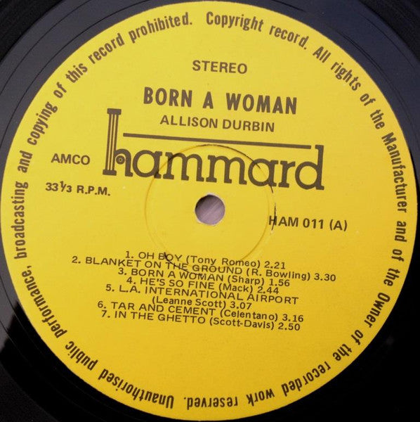 Allison Durbin – Born A Woman LP vinyl record, image 4 of 6