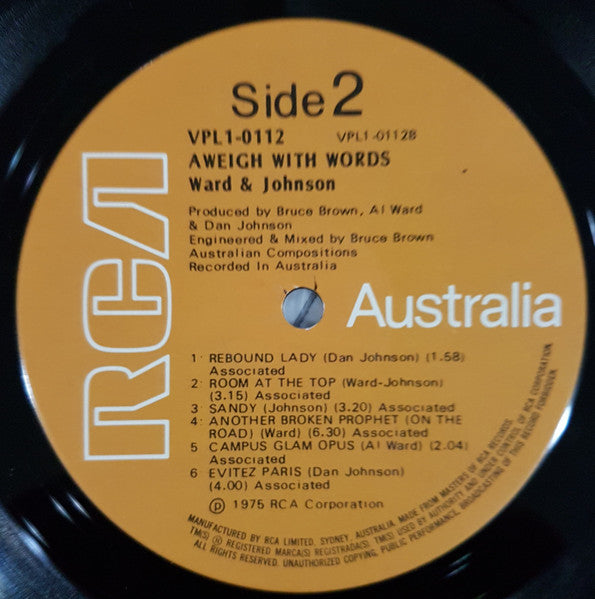 Ward & Johnson – Aweigh With Words LP vinyl record, image 6 of 10