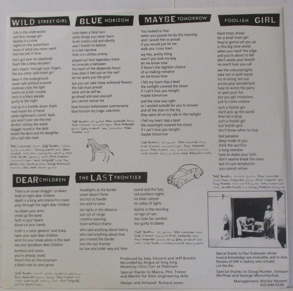 The Black Sorrows – Dear Children LP vinyl record, image 6 of 6