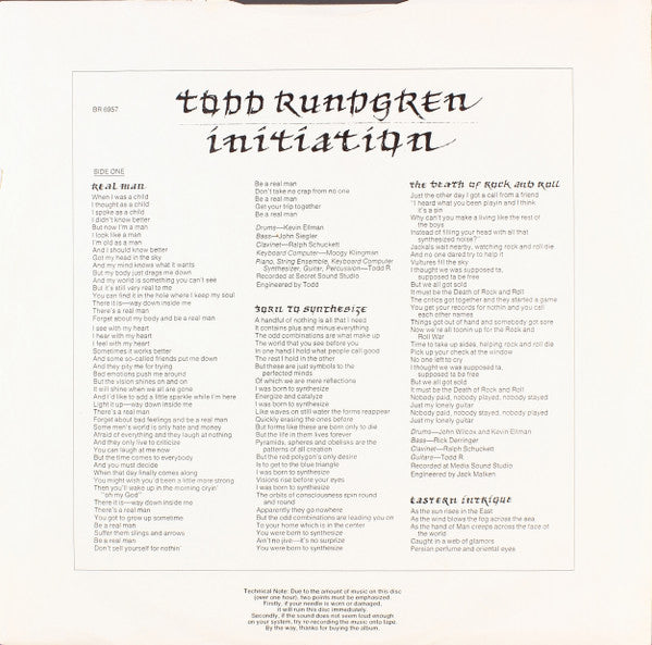 Todd Rundgren – Initiation LP vinyl record, image 5 of 6